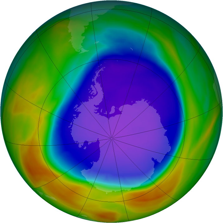 Antarctic ozone map for 28 September 2005